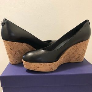 Stuart Weitzman York black wedges, size 8.5